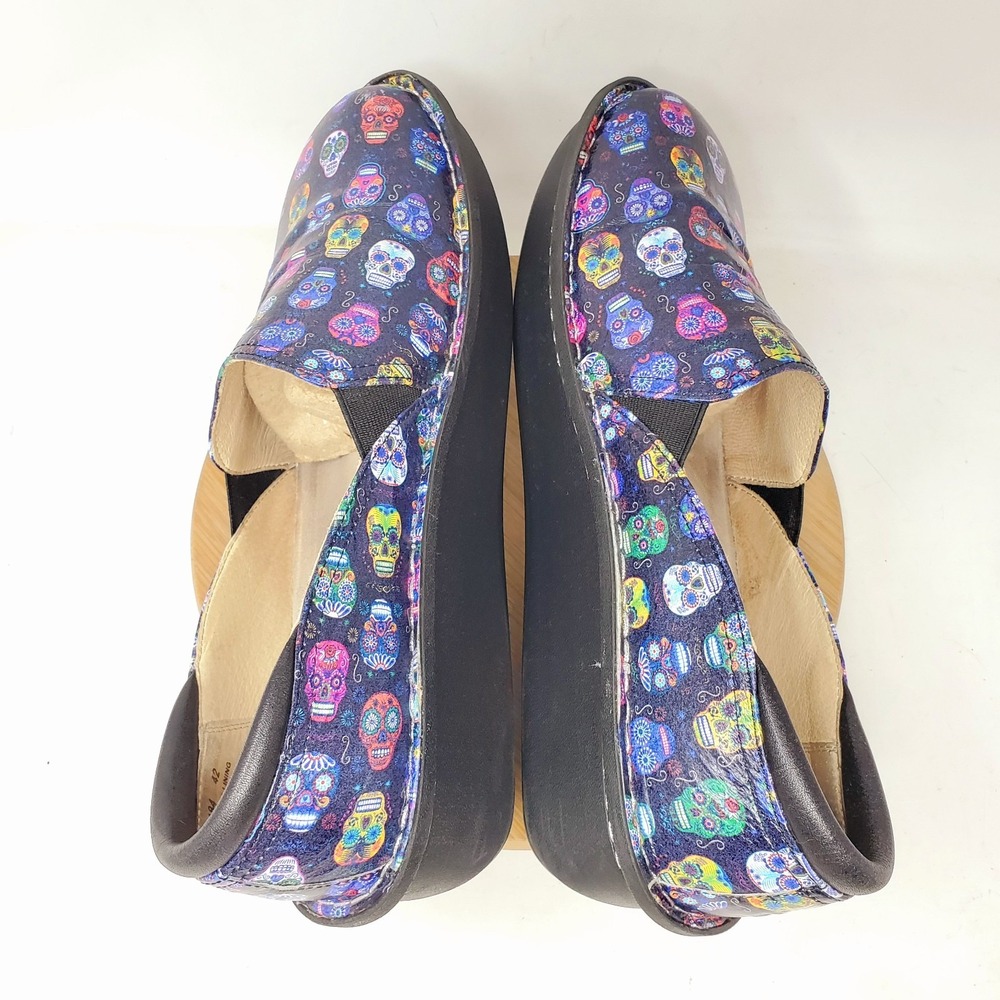 Alegria Debra Clogs Womens 42 Black Purple Pink‎ Sugar Skulls Loafer Shoes - Picture 11 of 15